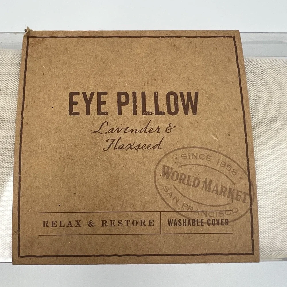NEW! World Market Weighted Eye Pillow Lavender & Flaxseed Microwaveable
